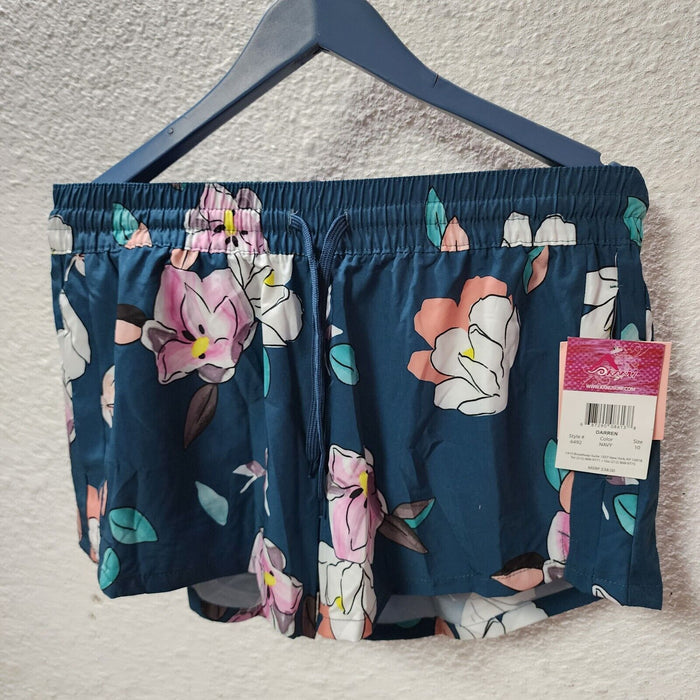 Kanu Surf Womens Darren Stretch UPF 50+ Swim Workout Boardshort, Navy Floral