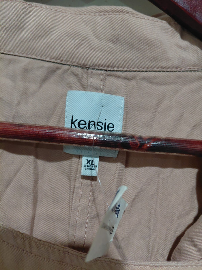 Kensie Jeans Denim Assymetrical Jacket in Pink