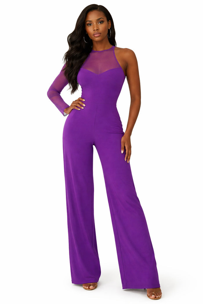 Ladies purple elegant jumpsuit