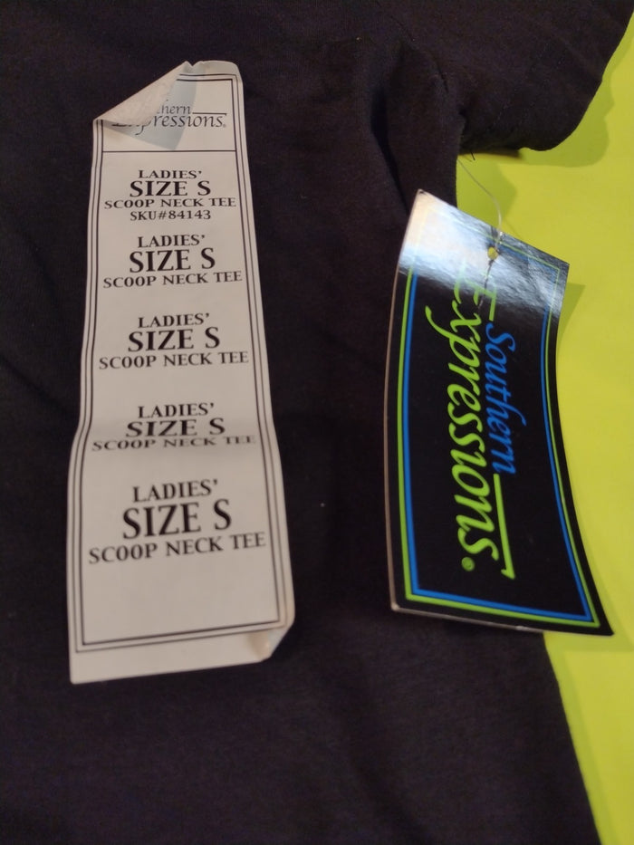 Ladies Scoop Neck Tee Small Black Southern Expressions