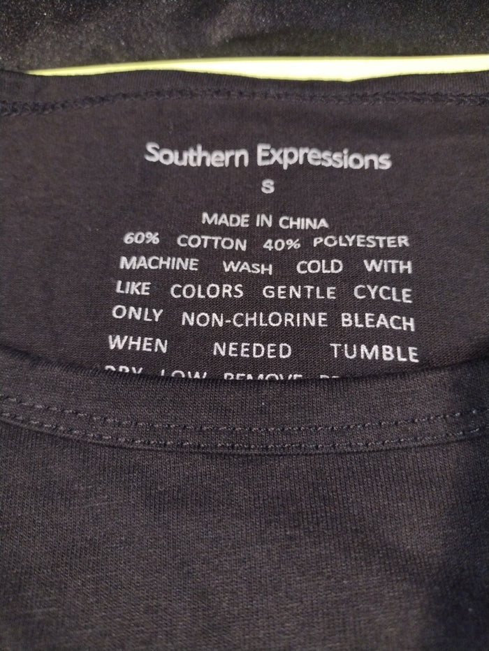 Ladies Scoop Neck Tee Small Black Southern Expressions