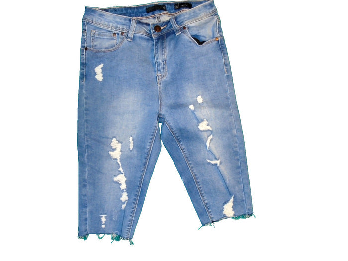 Lala Anthony Stretch Denim CUT OFF Shorts Distressed Cotton Blend