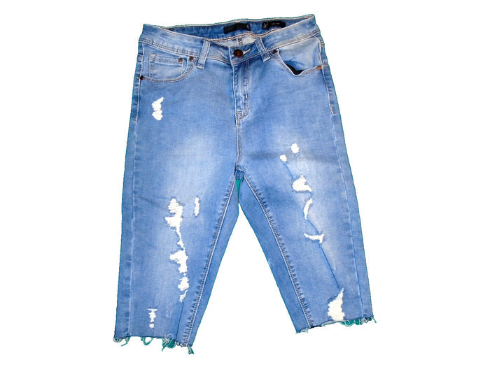 Lala Anthony Stretch Denim CUT OFF Shorts Distressed Cotton Blend