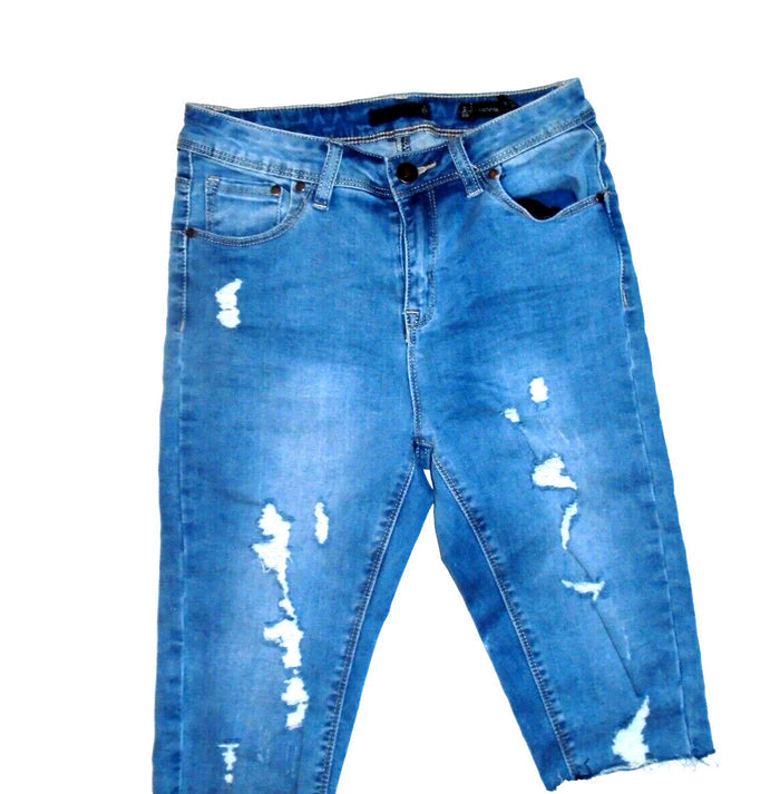 Lala Anthony Stretch Denim CUT OFF Shorts Distressed Cotton Blend