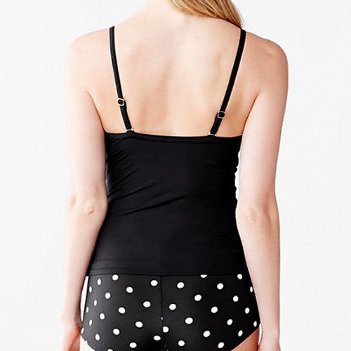 Lands' END Beach Living Black Adjustable Scoop UW Tankini TOP