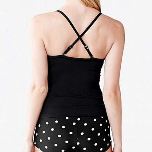 Lands' END Beach Living Black Adjustable Scoop UW Tankini TOP