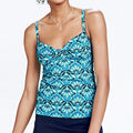Lands' END Beach Living Deep SEA Shell Shirred UW Tankini TOP