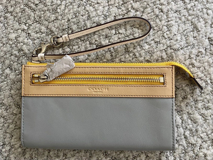 Coach Large Colorblock Zippy Wristlet – Authentic Designer Zip Clutch Wallet, NWT