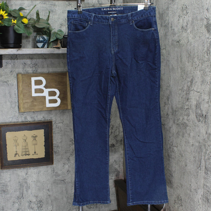 Laura Scott Womens Classic Bootcut Mid Rise Jeans 4 10S 12S 14 14S 16S