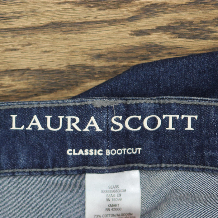 Laura Scott Womens Classic Bootcut Mid Rise Jeans 4 10S 12S 14 14S 16S