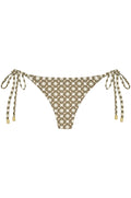 Front view of Le Marais Bottom in Tile Geo showcasing low-rise tie-side design with white background