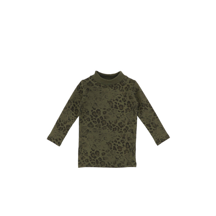 LEOPARD PRINT MOCK NECK