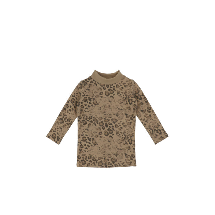 LEOPARD PRINT MOCK NECK