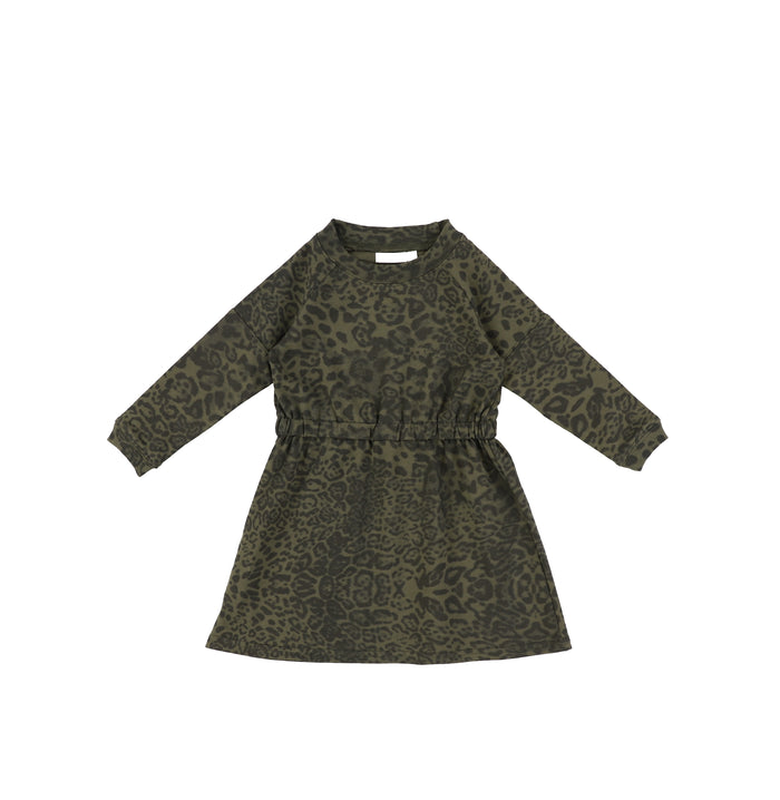LEOPARD SWEATSHIRT DRESS