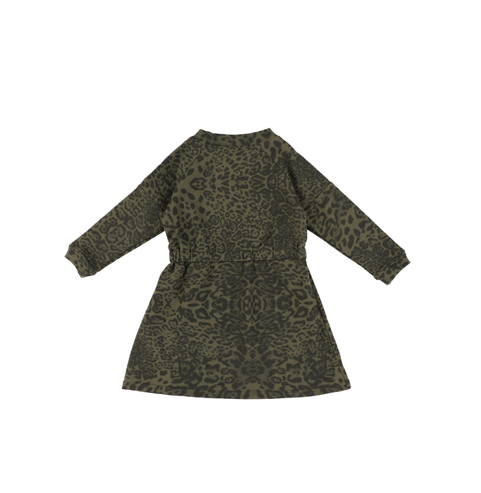 LEOPARD SWEATSHIRT DRESS