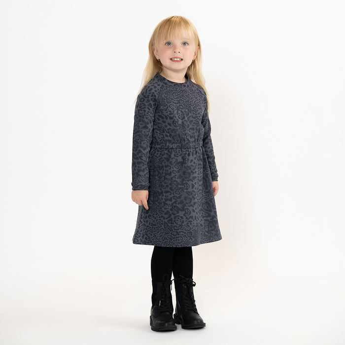 LEOPARD SWEATSHIRT DRESS