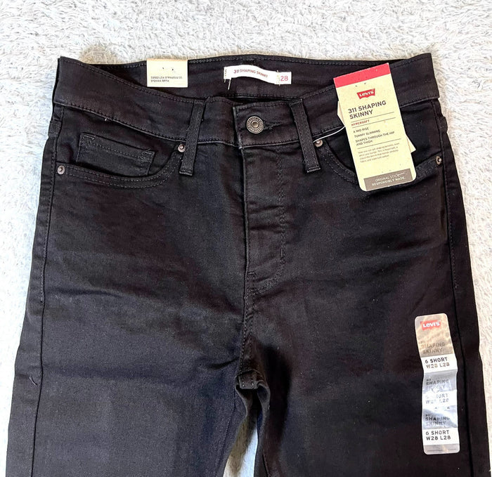 Levi's Women's Black 311 Shaping Skinny Jeans Short
