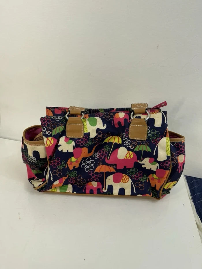 Lily Bloom Elephant Umbrella Print Multicolor Purse – Women's Designer Handbag