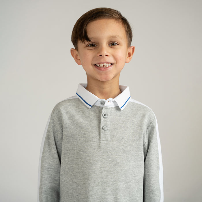 LONG SLEEVES COLLAR TRIM POLO