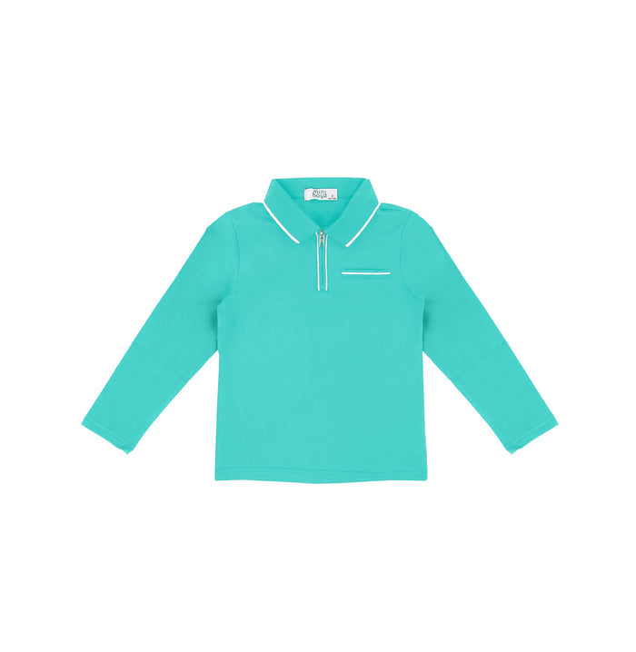 LONG SLEEVES ZIPPER TRIM POLO