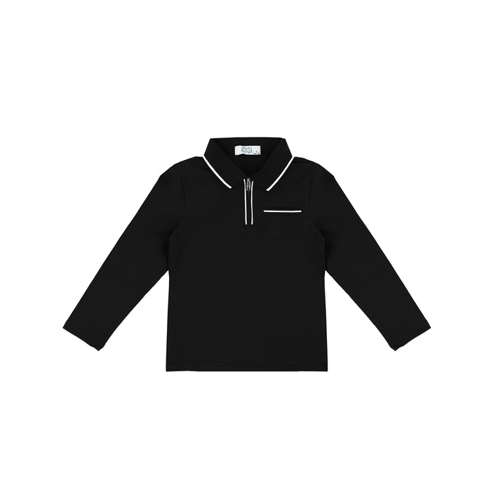 LONG SLEEVES ZIPPER TRIM POLO