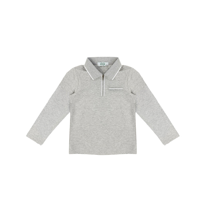 LONG SLEEVES ZIPPER TRIM POLO