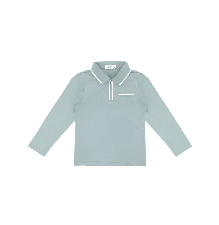 LONG SLEEVES ZIPPER TRIM POLO