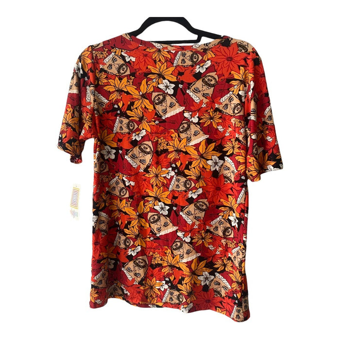 Lularoe Gigi Large Santa Claus Shirt Top Christmas Stretch Holiday Eclectic