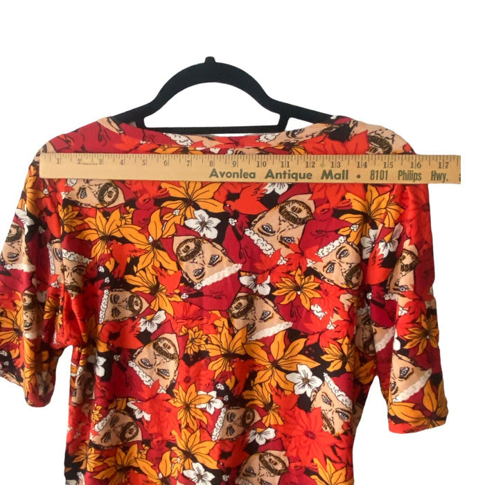 Lularoe Gigi Large Santa Claus Shirt Top Christmas Stretch Holiday Eclectic