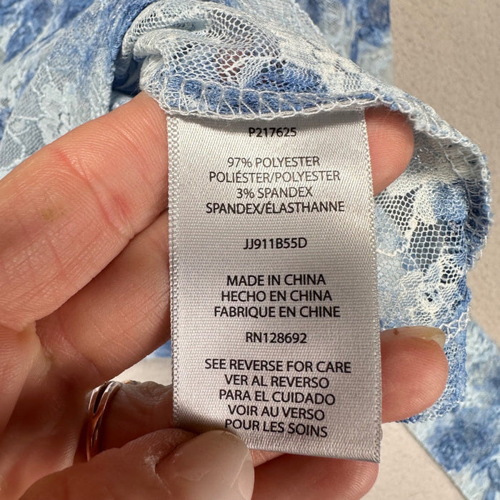 Madden Girl Lace Shirt Womens S Blue Undershirt Rave Festival Party Y2K