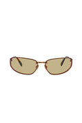 Front view of Malta sunglasses with bronze metal frame, brown gradient lenses, tortoise arms, and adjustable nose pads