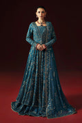 NAQSHI Marina zinc silver gown with adda-embroidered bodice, sequin sleeves, tassel-hem panels and raw silk trousers