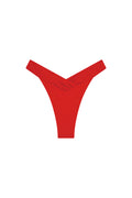 Front view of Marseille Bottom in Chili Pepper showcasing shirred V-front waist and high-leg cut on white background