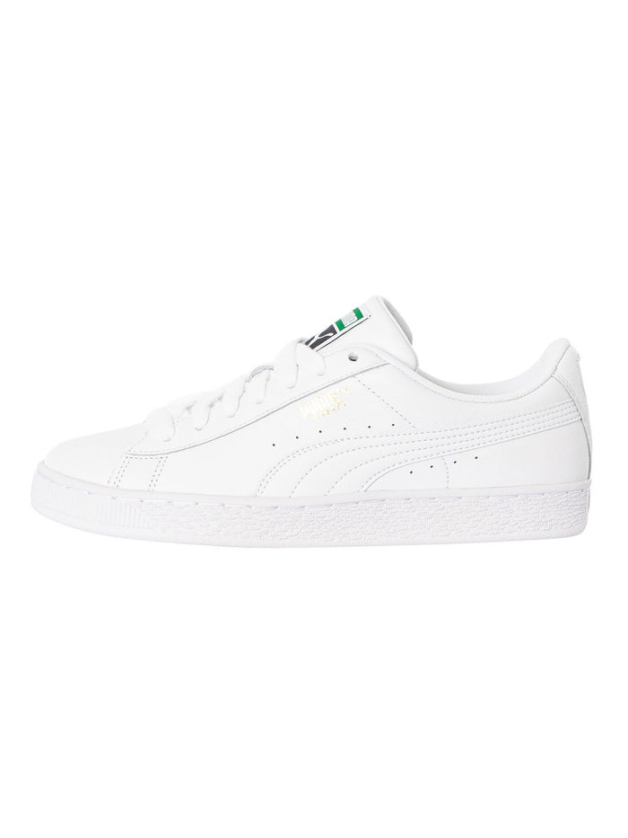 Puma Men's Basket Classic Leather Trainers, White - Image 2