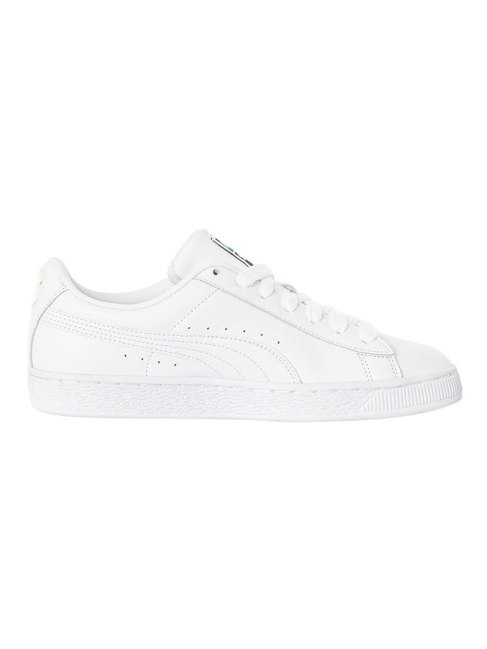 Puma Men's Basket Classic Leather Trainers, White - Image 3