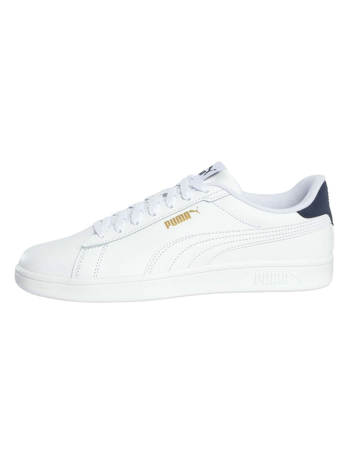 Puma Men's Smash 3.0 L Leather Trainers, White - Image 2