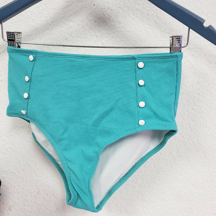 Molybell Women's Sexy Two Piece Bikini Tummy Control High Waist,Viridine Green