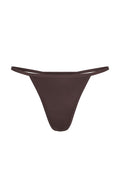 Front view of Monday G String (clove) showcasing thin side straps and minimal coverage on white background