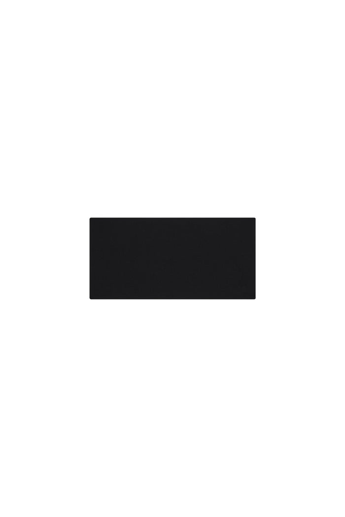 Flat lay of Monday Headband in black showing wide swim fabric silhouette on a white background