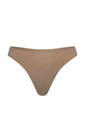 Front view of Invisible Thong showcasing seamless no-show edges in caramel on white background