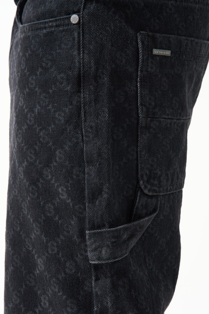 MONOGRAM Black Denim Shorts