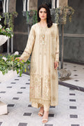 Skin gold long straight shirt ready to wear 3 piece suit with culotte and crinkle dupatta