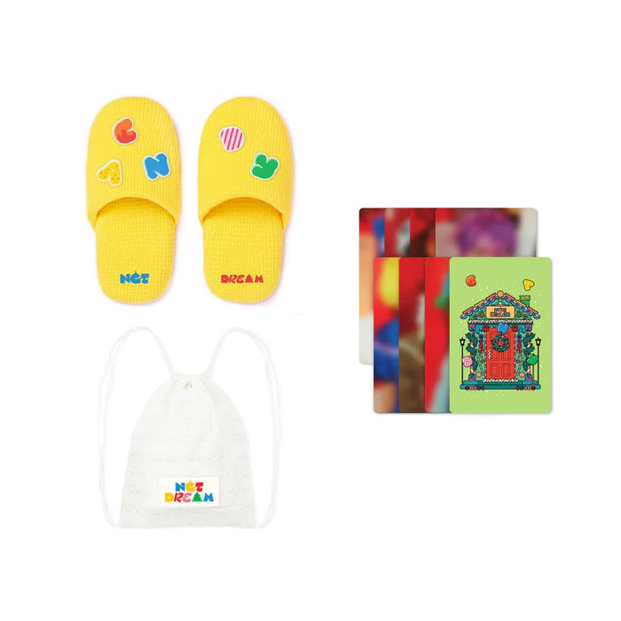 NCT Dream Waffle Indoor Slippers Candy Winter Special slippers drawstring bag photocards - main image
