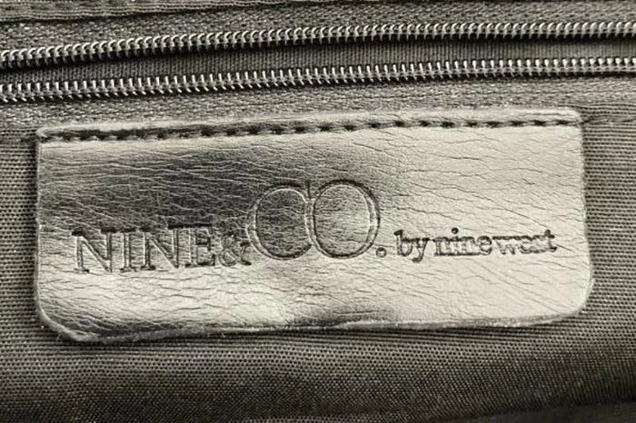 Nine & Co. Black & White Handbag – Chic Women's Purse, 17.25" Wide, Good Condition