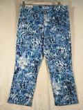Nine West Jeans Women's 4 Chrystie Capri Stretch Blue Denim Print Soft Twill