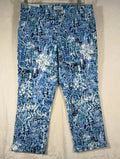Nine West Jeans Women's 6 Chrystie Capri Stretch Blue Denim Print Soft Twill