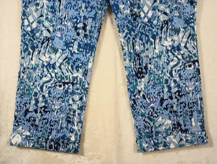 Nine West Jeans Women's 6 Chrystie Capri Stretch Blue Denim Print Soft Twill