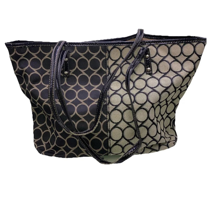 Nine West Large Tote Handbag – Number Print Overnight Travel Satchel Purse