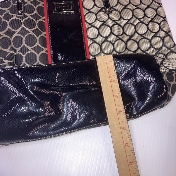 Nine West Large Tote Handbag – Number Print Overnight Travel Satchel Purse