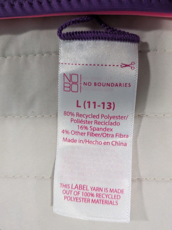 No Boundaries Large (11-13) Bikini Swim Bottom Purple Pink Hygienic Liner